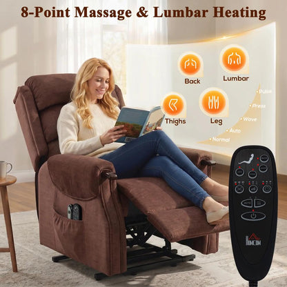 HOMCOM Power Lift Recliner with Vibration Massage and Heat, Lift Chair for Tall with Wood Grip, Pocket Spring Additional View 21