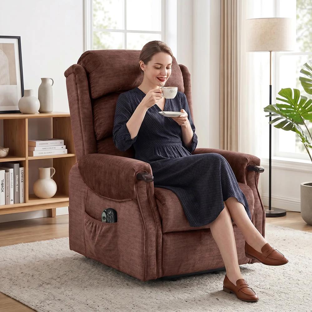 HOMCOM Power Lift Recliner with Vibration Massage and Heat, Lift Chair for Tall with Wood Grip, Pocket Spring Additional View 29