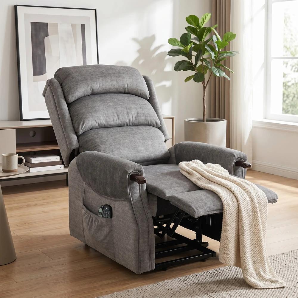 HOMCOM Power Lift Recliner with Vibration Massage and Heat, Lift Chair for Tall with Wood Grip, Pocket Spring Additional View 8