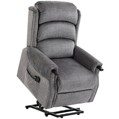 HOMCOM Power Lift Recliner with Vibration Massage and Heat, Lift Chair for Tall with Wood Grip, Pocket Spring