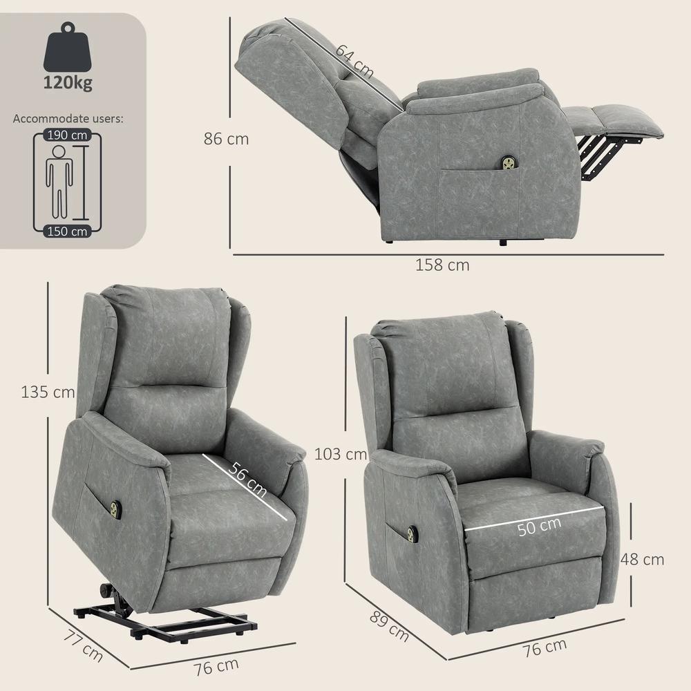 HOMCOM Power Lift Recliner Chair, Dual Motor Electric Lift Chair for Elderly with Remote Control Additional View 18