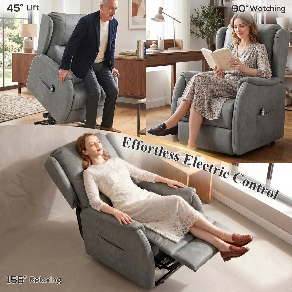 HOMCOM Power Lift Recliner Chair, Dual Motor Electric Lift Chair for Elderly with Remote Control Additional View 19
