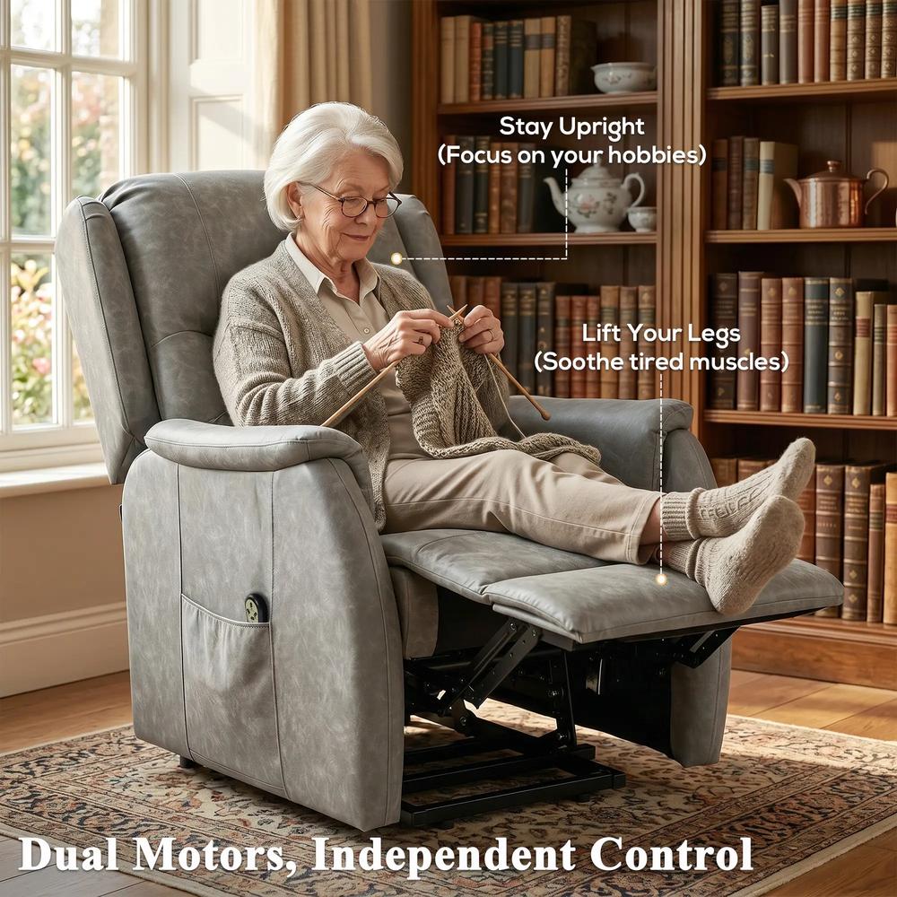 HOMCOM Power Lift Recliner Chair, Dual Motor Electric Lift Chair for Elderly with Remote Control Additional View 20
