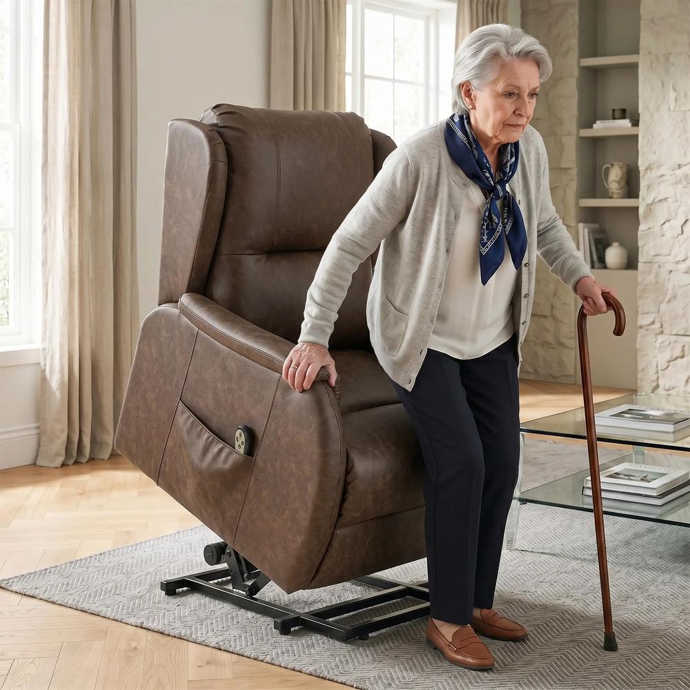 HOMCOM Power Lift Recliner Chair, Dual Motor Electric Lift Chair for Elderly with Remote Control Additional View 2