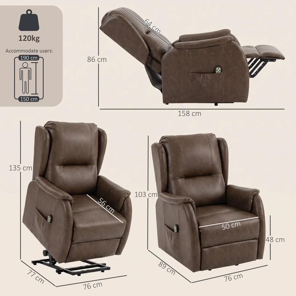 HOMCOM Power Lift Recliner Chair, Dual Motor Electric Lift Chair for Elderly with Remote Control Additional View 3