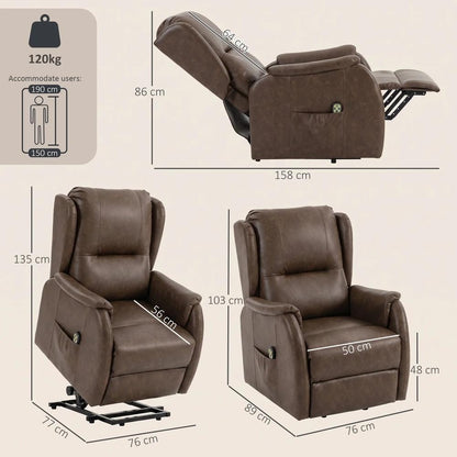 HOMCOM Power Lift Recliner Chair, Dual Motor Electric Lift Chair for Elderly with Remote Control Additional View 3