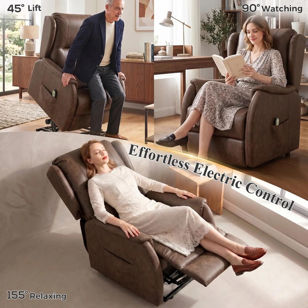 HOMCOM Power Lift Recliner Chair, Dual Motor Electric Lift Chair for Elderly with Remote Control Additional View 4