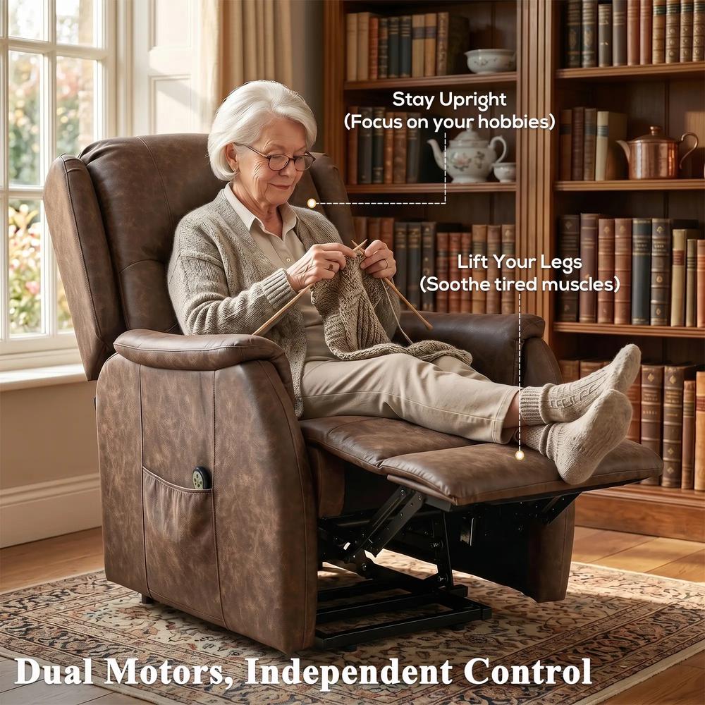HOMCOM Power Lift Recliner Chair, Dual Motor Electric Lift Chair for Elderly with Remote Control Additional View 5