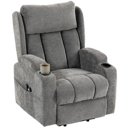 HOMCOM Power Lift Recliner Chair with Vibration Massage and Heat, Chenille Riser and Recliner Armchair for Elderly Additional View 15