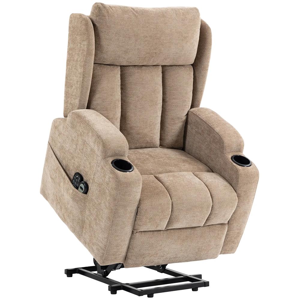 HOMCOM Power Lift Recliner Chair with Vibration Massage and Heat, Chenille Riser and Recliner Armchair for Elderly Additional View 16