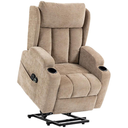 HOMCOM Power Lift Recliner Chair with Vibration Massage and Heat, Chenille Riser and Recliner Armchair for Elderly Additional View 16