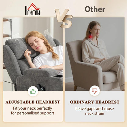 HOMCOM Power Lift Recliner Chair with Vibration Massage and Heat, Chenille Riser and Recliner Armchair for Elderly Additional View 5