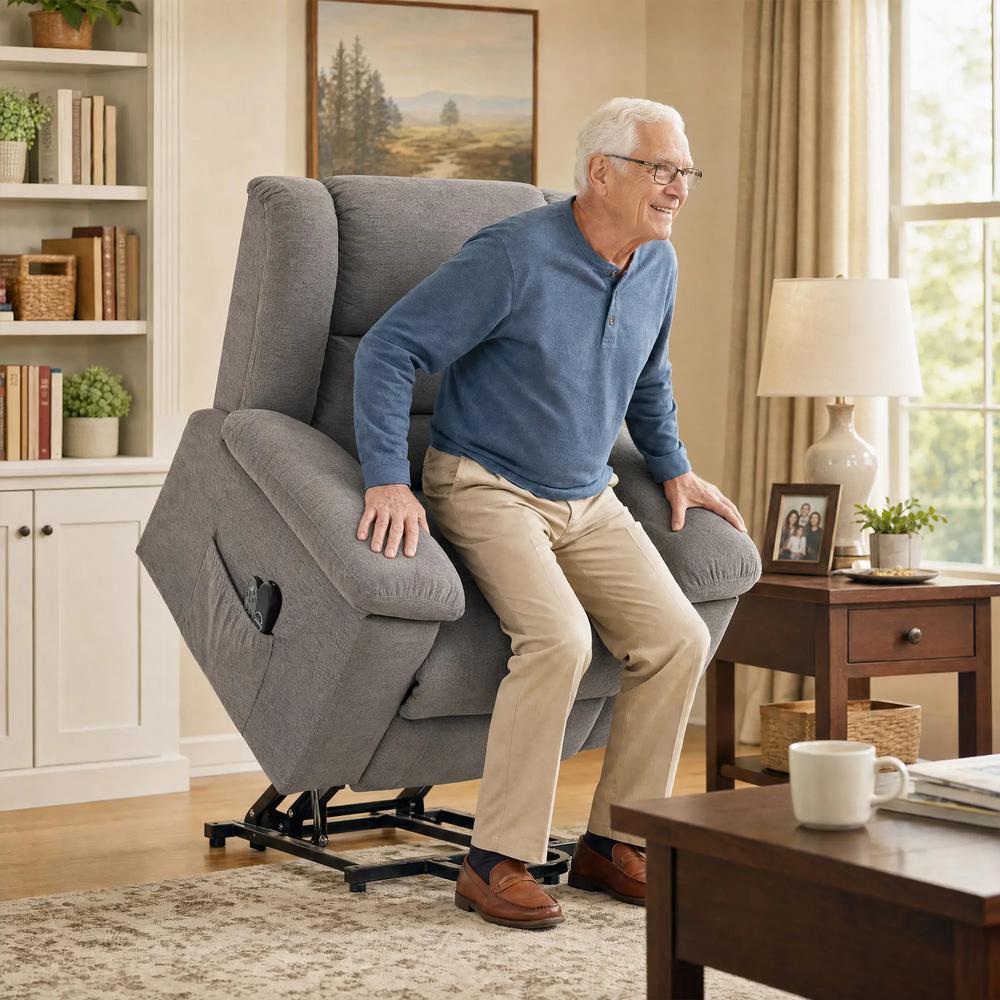 HOMCOM Oversized Riser Recliner Chair with Massage and Heat, Power Lift Recliner for Elderly with Wide Seat and Back Additional View 17