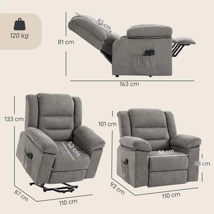 HOMCOM Oversized Riser Recliner Chair with Massage and Heat, Power Lift Recliner for Elderly with Wide Seat and Back Additional View 18