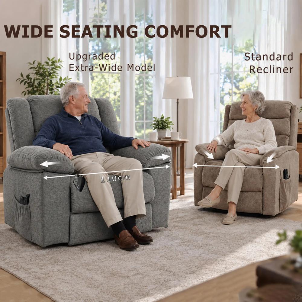 HOMCOM Oversized Riser Recliner Chair with Massage and Heat, Power Lift Recliner for Elderly with Wide Seat and Back Additional View 21