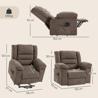 HOMCOM Oversized Riser Recliner Chair with Massage and Heat, Power Lift Recliner for Elderly with Wide Seat and Back Additional View 3