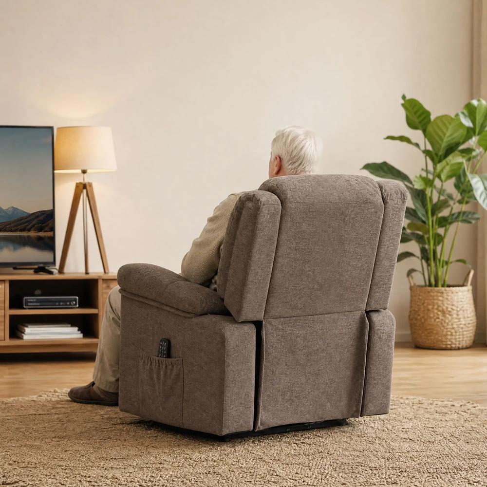 HOMCOM Oversized Riser Recliner Chair with Massage and Heat, Power Lift Recliner for Elderly with Wide Seat and Back Additional View 8