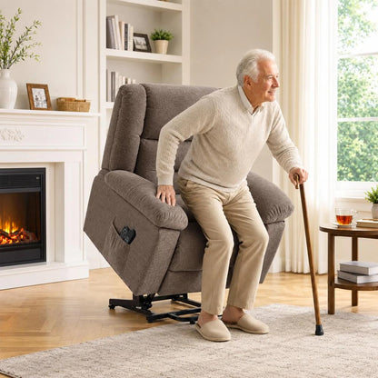 HOMCOM Oversized Riser Recliner Chair with Massage and Heat, Power Lift Recliner for Elderly with Wide Seat and Back Additional View 9