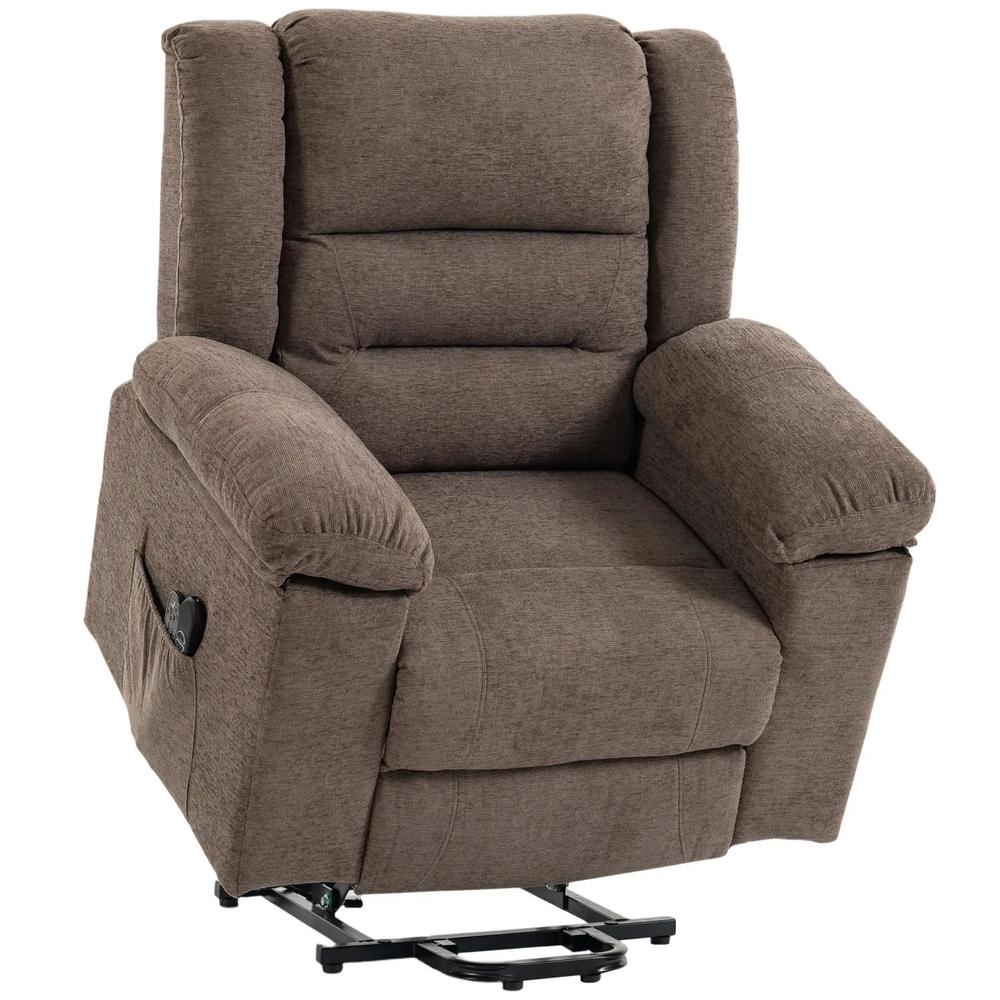 HOMCOM Oversized Riser Recliner Chair with Massage and Heat, Power Lift Recliner for Elderly with Wide Seat and Back