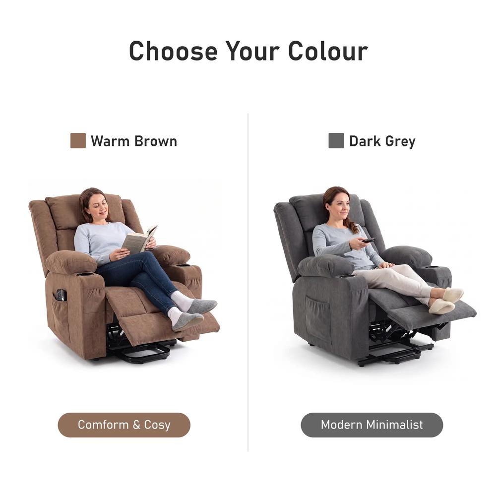 HOMCOM Dual Motor Recliner Chair, 55&deg; Electric Lift Chair for Elderly, Recliner Armchair with Massage and Heat Additional View 15