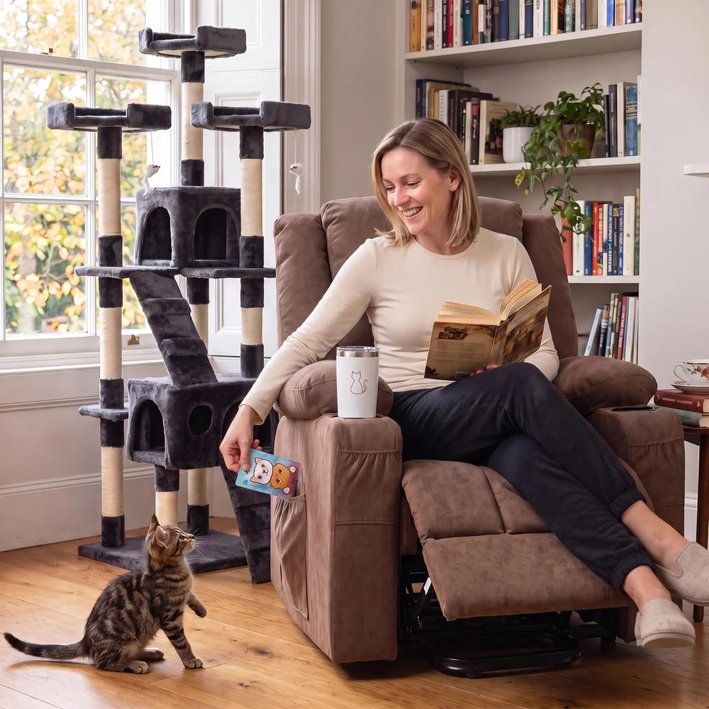 HOMCOM Dual Motor Recliner Chair, 55&deg; Electric Lift Chair for Elderly, Recliner Armchair with Massage and Heat Additional View 2