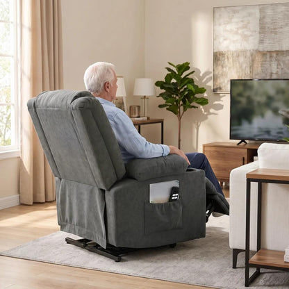 HOMCOM Dual Motor Recliner Chair, 55&deg; Electric Lift Chair for Elderly, Recliner Armchair with Massage and Heat Additional View 24