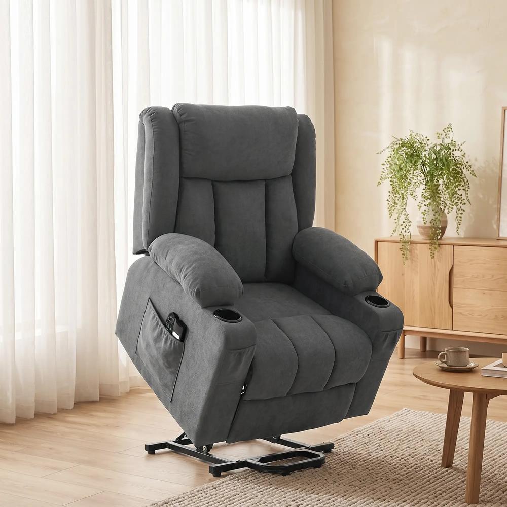 HOMCOM Dual Motor Recliner Chair, 55&deg; Electric Lift Chair for Elderly, Recliner Armchair with Massage and Heat Additional View 25