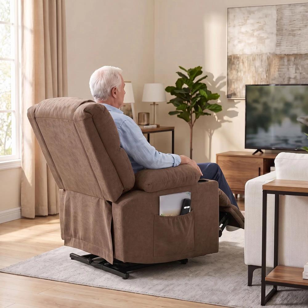 HOMCOM Dual Motor Recliner Chair, 55&deg; Electric Lift Chair for Elderly, Recliner Armchair with Massage and Heat Additional View 9