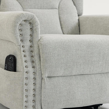 HOMCOM Riser Recliner Chair with Massage and Heat, Chenille Electric Power Lift Recliner Chair, Light Grey Additional View 10