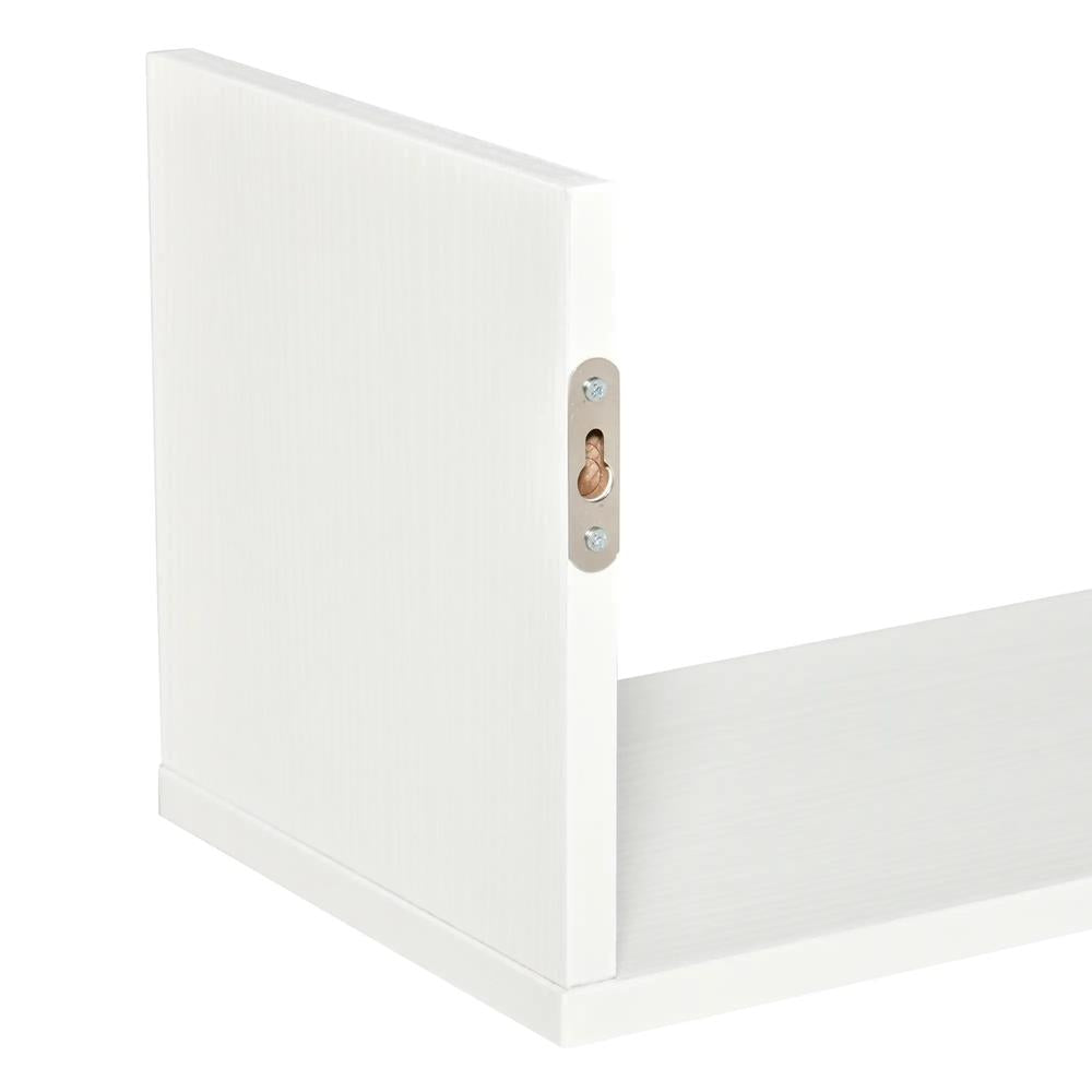 HOMCOM Set of 3 Wooden U-Shaped Floating Shelves Set, 80cm Wall Mounted Hanging Bookshelf, CD DVD Storage Display for Bedroom Living Room Kitchen, White Additional View 9