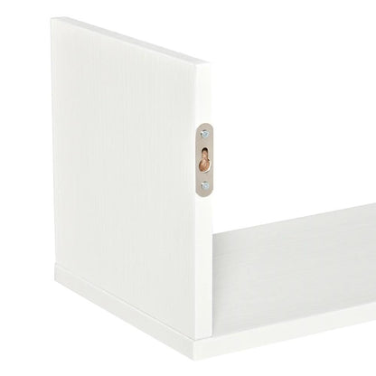 HOMCOM Set of 3 Wooden U-Shaped Floating Shelves Set, 80cm Wall Mounted Hanging Bookshelf, CD DVD Storage Display for Bedroom Living Room Kitchen, White Additional View 9