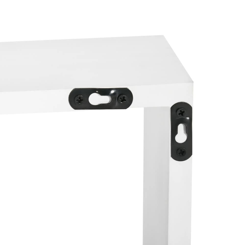 HOMCOM Floating Shelves, Wall Mounted Interlocking Cube Shelves, Display Wall Shelf for Living Room, Bedroom, Hallways, White Additional View 9