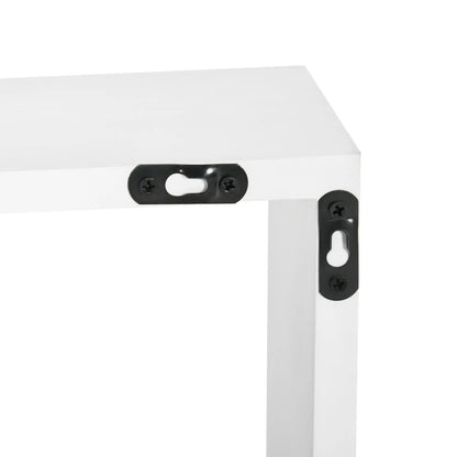 HOMCOM Floating Shelves, Wall Mounted Interlocking Cube Shelves, Display Wall Shelf for Living Room, Bedroom, Hallways, White Additional View 9