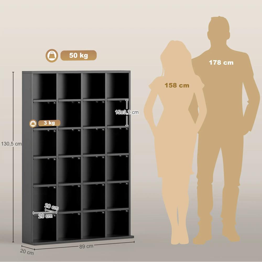 HOMCOM CD Storage Unit with Adjustable Shelves, Suitable for up to 456 CDs, 89 x 130.5 cm Additional View 28