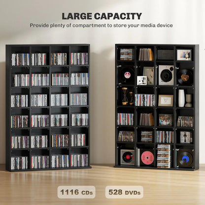 HOMCOM CD Storage Unit with Adjustable Shelves, Suitable for up to 456 CDs, 89 x 130.5 cm Additional View 29