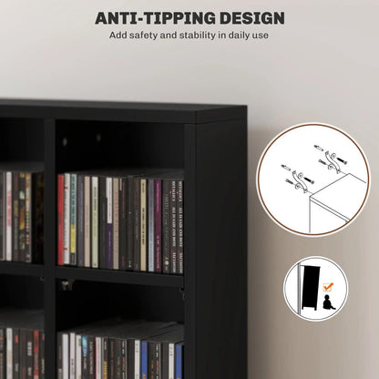 HOMCOM CD Storage Unit with Adjustable Shelves, Suitable for up to 456 CDs, 89 x 130.5 cm Additional View 31