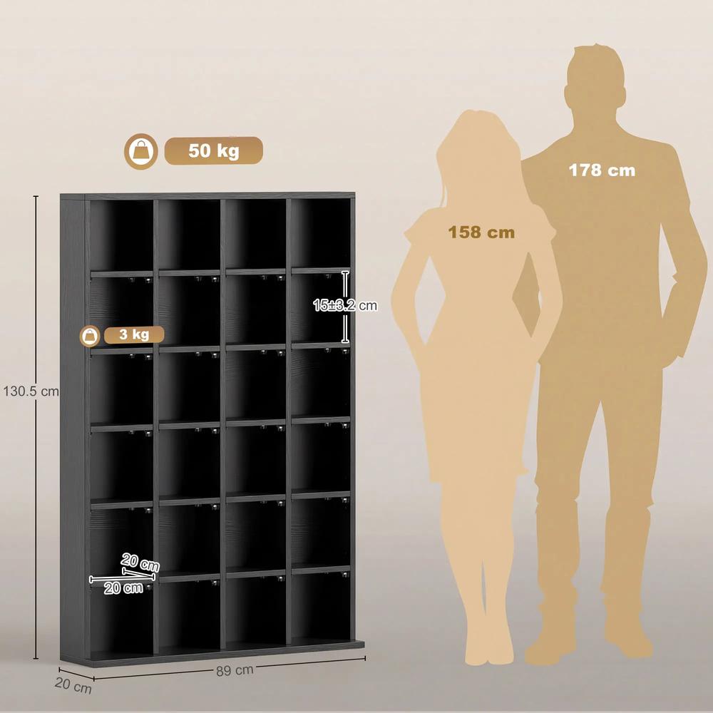 HOMCOM CD Storage Unit with Adjustable Shelves, Suitable for up to 456 CDs, 89 x 130.5 cm Additional View 32