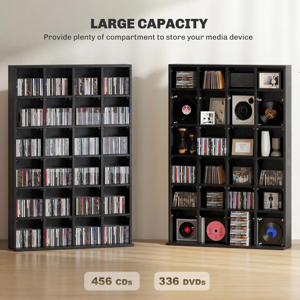 HOMCOM CD Storage Unit with Adjustable Shelves, Suitable for up to 456 CDs, 89 x 130.5 cm Additional View 33