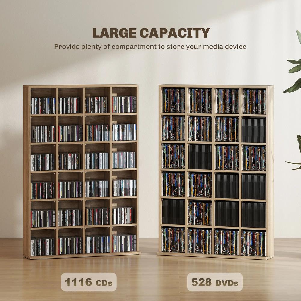 HOMCOM CD Storage Unit with Adjustable Shelves, Suitable for up to 456 CDs, 89 x 130.5 cm Additional View 4