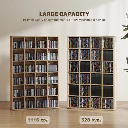 HOMCOM CD Storage Unit with Adjustable Shelves, Suitable for up to 456 CDs, 89 x 130.5 cm Additional View 4