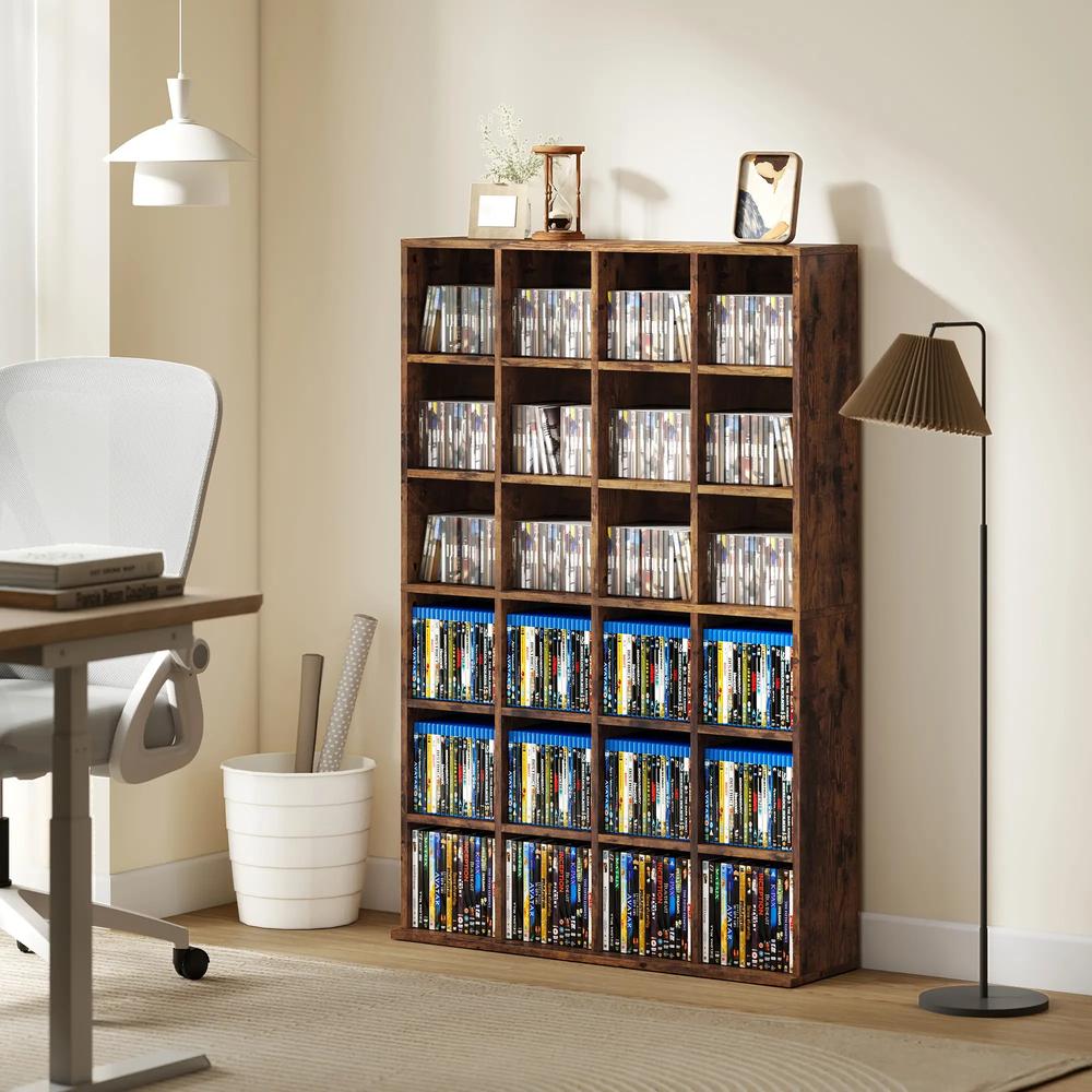 HOMCOM CD Storage Unit with Adjustable Shelves, Suitable for up to 456 CDs, 89 x 130.5 cm Additional View 49