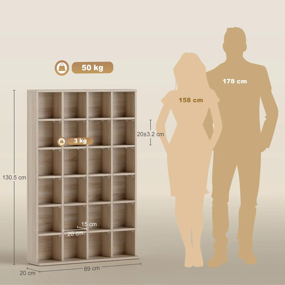 HOMCOM CD Storage Unit with Adjustable Shelves, Suitable for up to 456 CDs, 89 x 130.5 cm Additional View 5