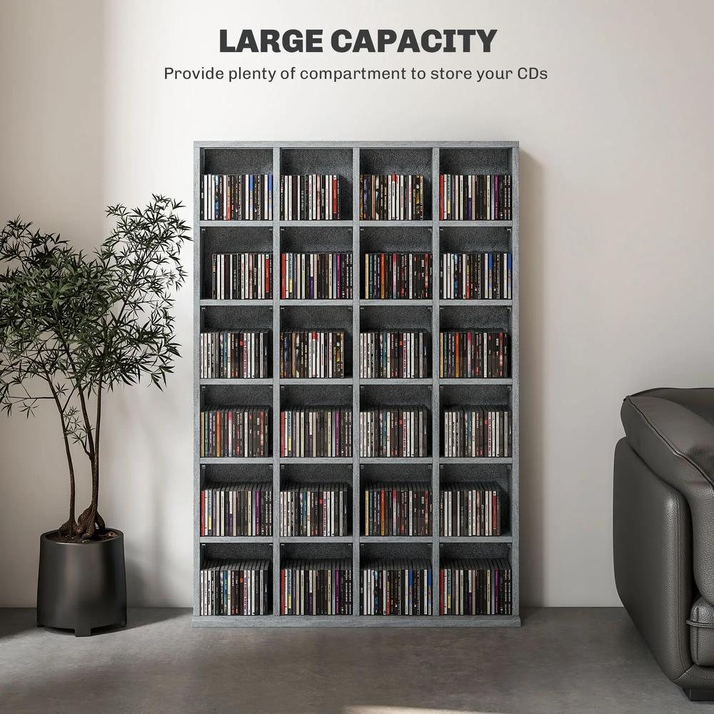 HOMCOM CD Storage Unit with Adjustable Shelves, Suitable for up to 456 CDs, 89 x 130.5 cm Additional View 64