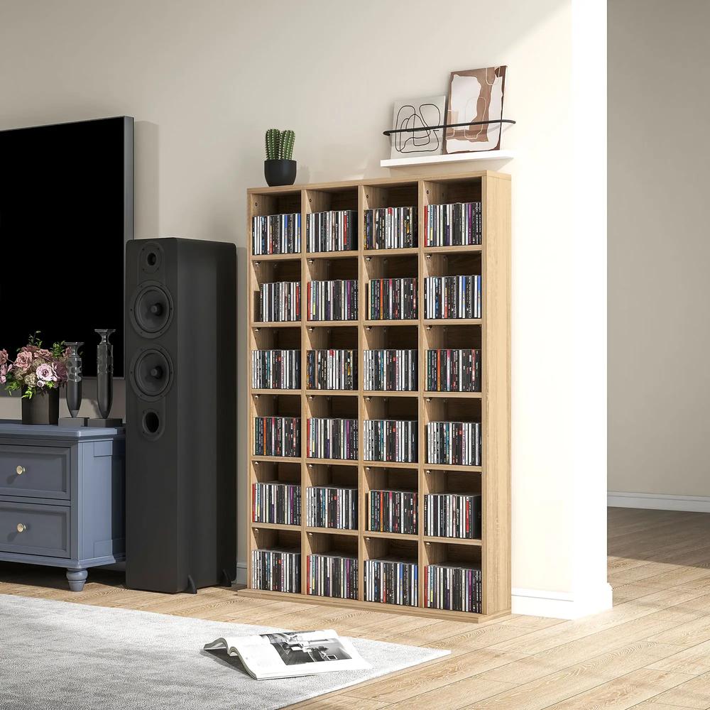 HOMCOM CD Storage Unit with Adjustable Shelves, Suitable for up to 456 CDs, 89 x 130.5 cm Additional View 9