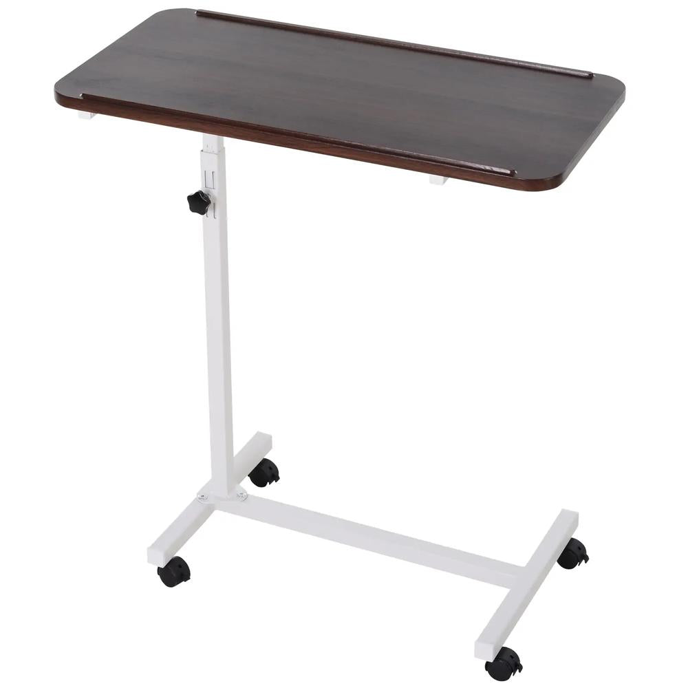HOMCOM Height Adjustable Over Bed Table with Wheels, C Shaped Laptop Desk, Portable Hospital Bed Table for Living Room, Bedroom Additional View 12