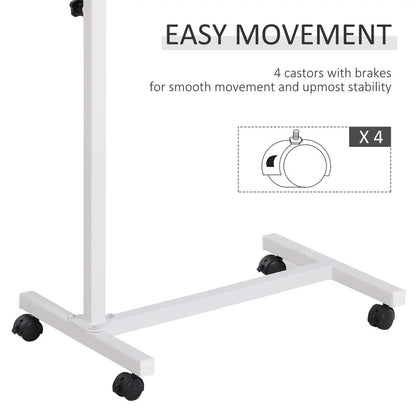 HOMCOM Height Adjustable Over Bed Table with Wheels, C Shaped Laptop Desk, Portable Hospital Bed Table for Living Room, Bedroom Additional View 17