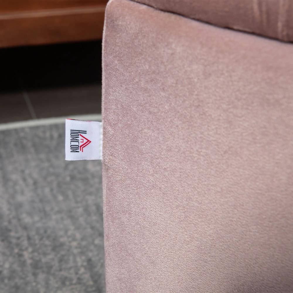 HOMCOM Semi-Circle Ottoman Storage Bench, Bed End Bench, Tufted Upholstered Window Seat Footrest Stool with Rubberwood Legs for Bedroom & Entryway, 120 x 46 x 42 cm Additional View 8