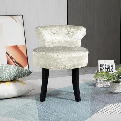 HOMCOM Dressing Table Stool with Rubber Wood Legs, Ice Velvet Vanity Stool for Living Room Bedroom Additional View 20