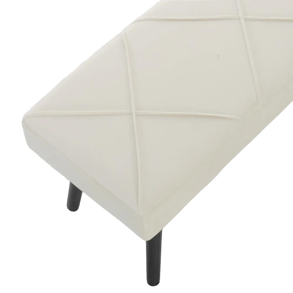 HOMCOM Upholstered Hallway Bench, End of Bed Bench with X-Shape Design and Steel Legs, Cream Additional View 9