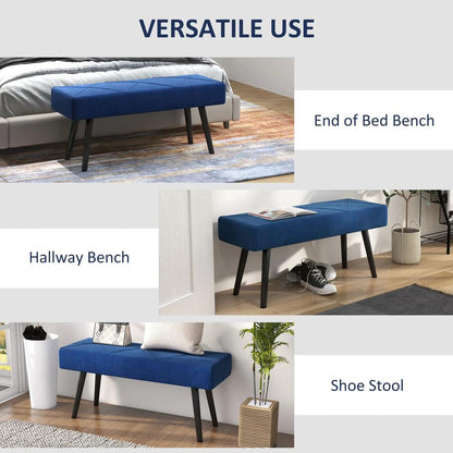 HOMCOM End of Bed Bench with X-Shape Design and Steel Legs, Upholstered Hallway Bench for Bedroom Additional View 16